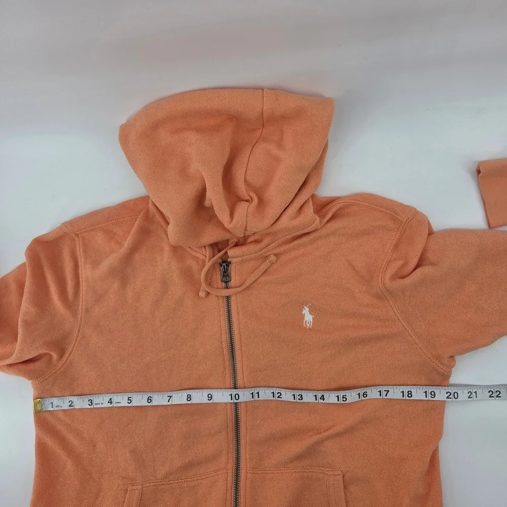 Ralph Lauren Zip Hoodie Large Orange Kids Lightweight Preppy‎ Sporty Casual